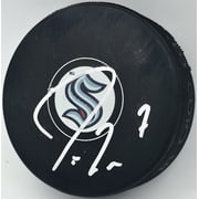 Jordan Eberle Autographed Seattle Kraken Logo NHL Hockey Puck MCS Holo #64098