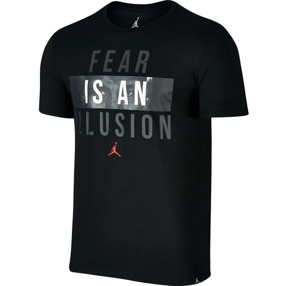 Jordan Fear Is An Illusion Sportswear Casual Men's T-Shirt Black/White 882098-010 (Size 2X)