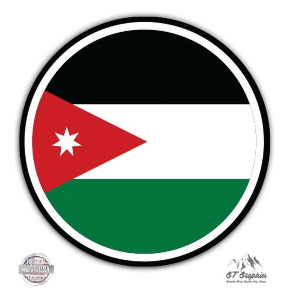 Jordan Flag - 5" Vinyl Sticker - For Car Laptop I-Pad - Waterproof Decal