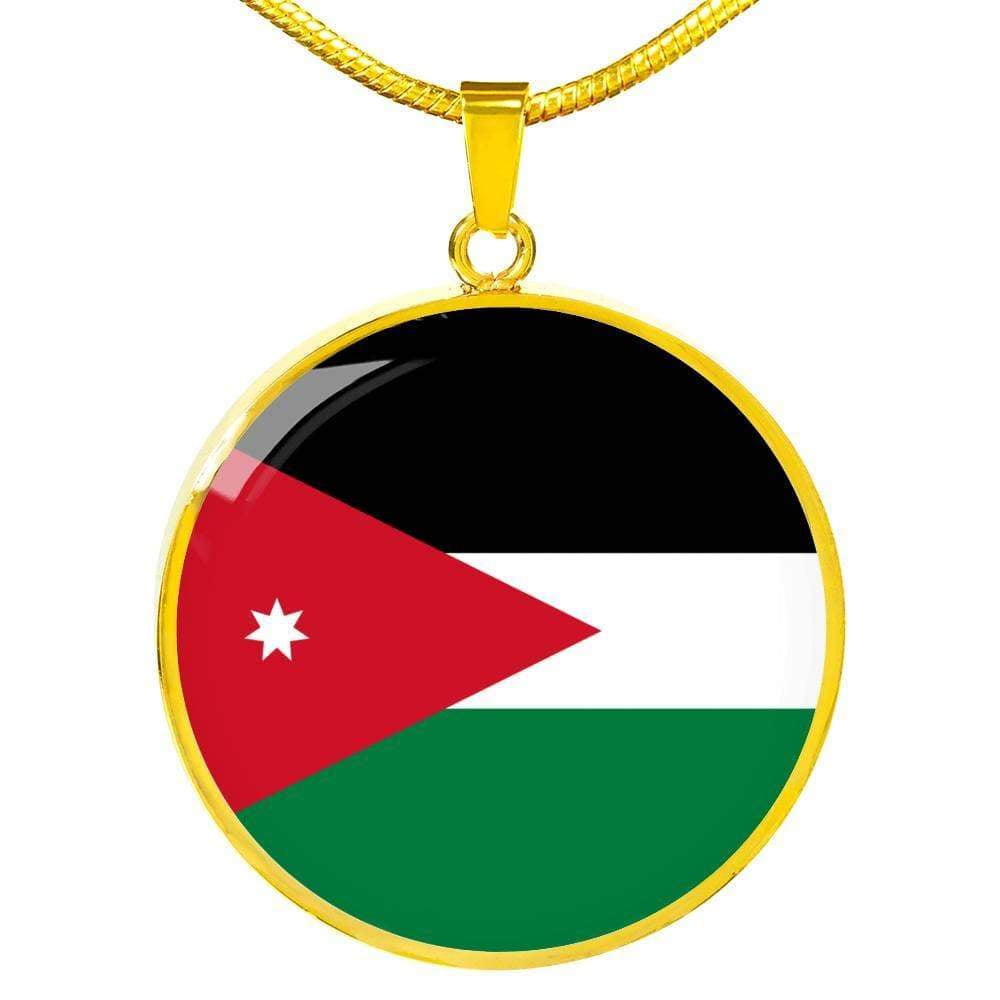 Jordan Flag Necklace Stainless Steel or 18k Gold 18-22