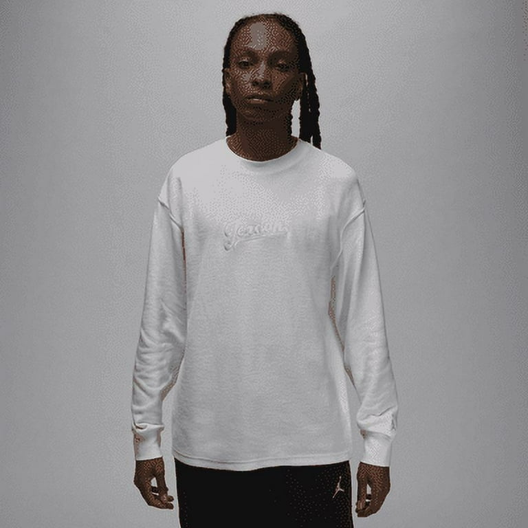 Jordan Flight MVP Men's Long-Sleeve Fleece Top Color: White
