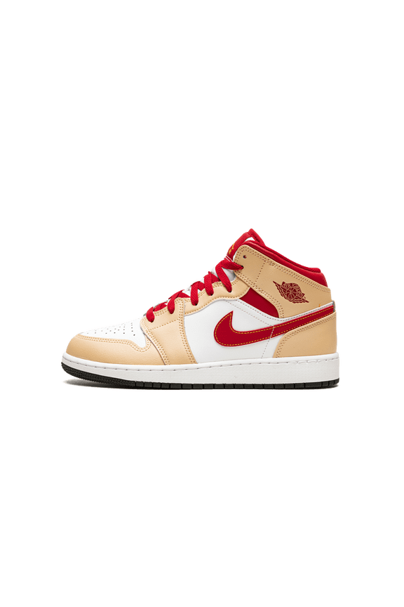 GRADE SCHOOL Air Jordan 1 Mid GS "Beige / Red" 554725 201 554725 201 from Stadium Goods