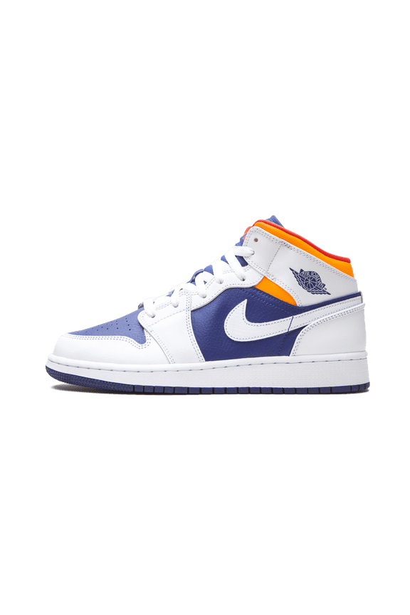 GRADE SCHOOL Air Jordan 1 Mid GS "White Deep Royal Blue" 554725 131 from Stadium Goods