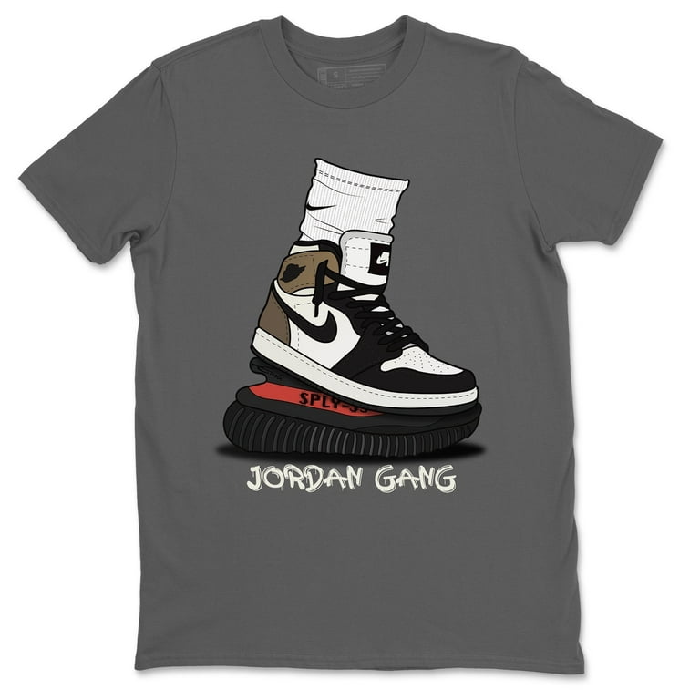 Jordan Gang T Shirt Jordan 1 Dark Mocha Sneaker Matching Outfits AJ1 Match Top Cool Grey Medium