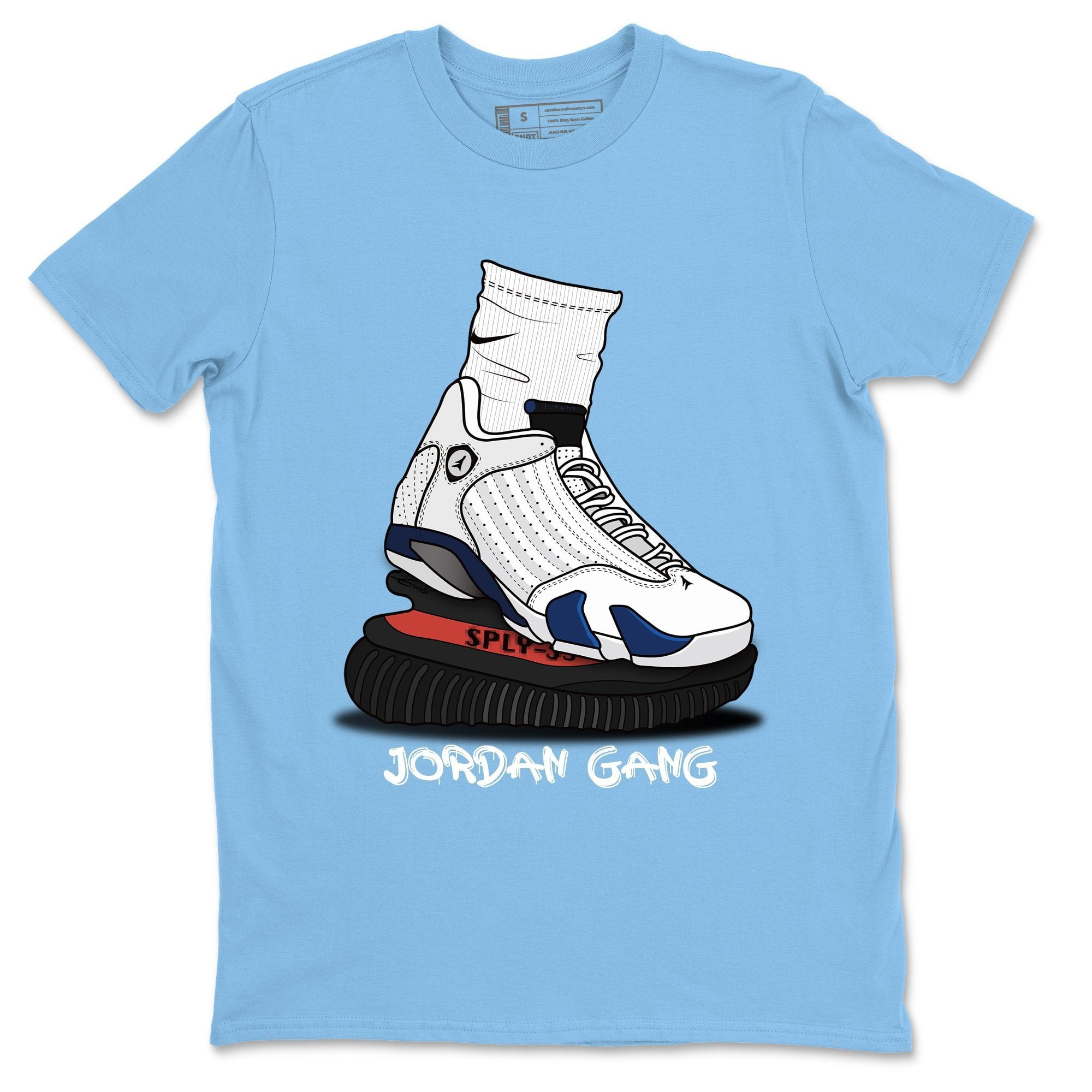Jordan Gang T Shirt Jordan 14 White Hyper Royal Sneakers Matching Outfits Carolina Blue XX Large Walmart