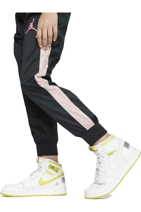 Girls Shine Jogger Pants - Girls' Grade School Black Pink Foam White Size XL