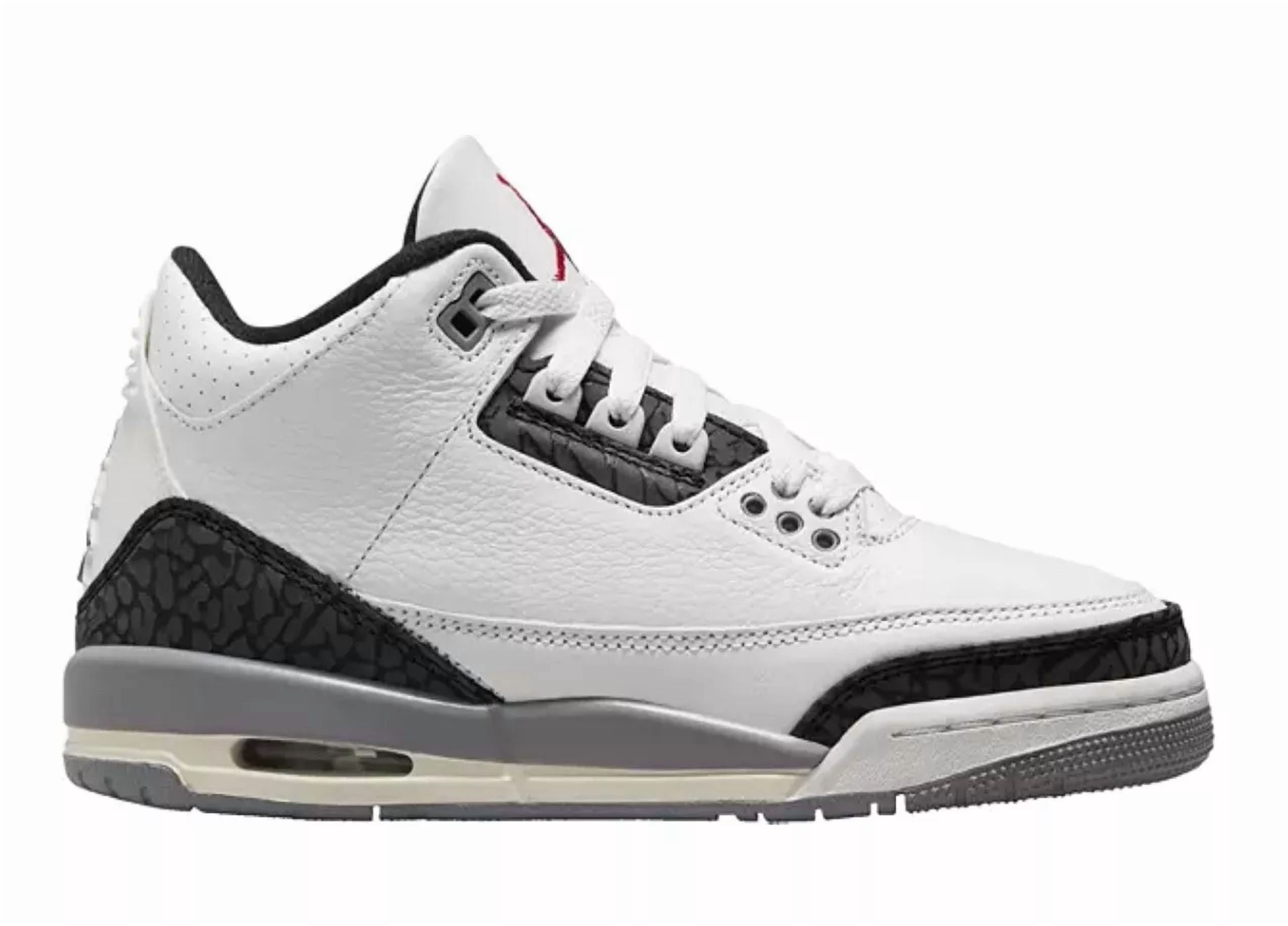 Big Kid's Jordan 3 Retro "Cement Grey" Summit Wht/Fire Red (DM0967 106) - 5.5
