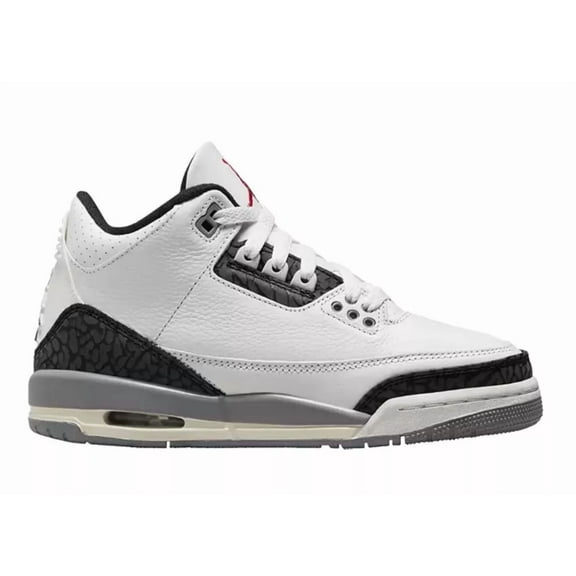 Big Kid's Jordan 3 Retro "Cement Grey" Summit Wht/Fire Red (DM0967 106) - 5.5