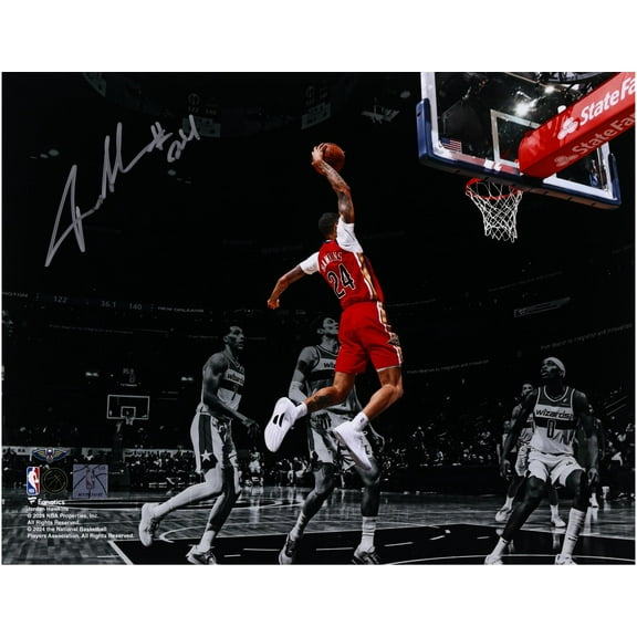 Jordan Hawkins New Orleans Pelicans Autographed 11" x 14" Spotlight Dunking Photograph - Fanatics Authentic Certified