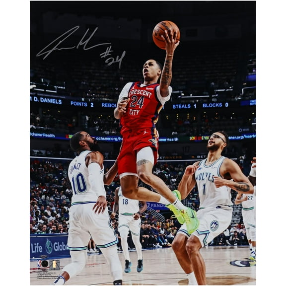 Jordan Hawkins New Orleans Pelicans Autographed 16" x 20" Layup vs. Pistons Photograph - Fanatics Authentic Certified