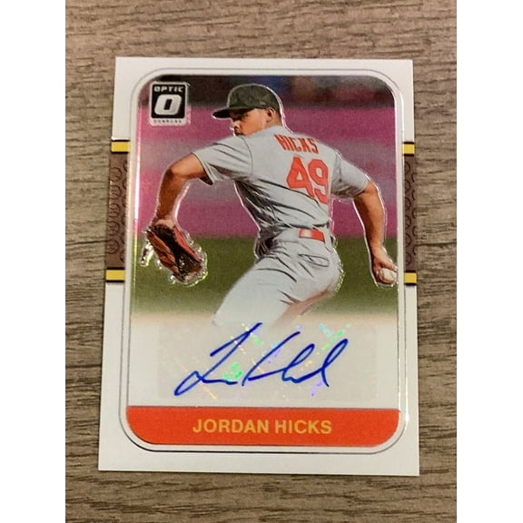 Jordan Hicks St Louis Cardinals MLB 2021 Donruss Optic - Retro 1987 Signatures Holo RS87-JO AU