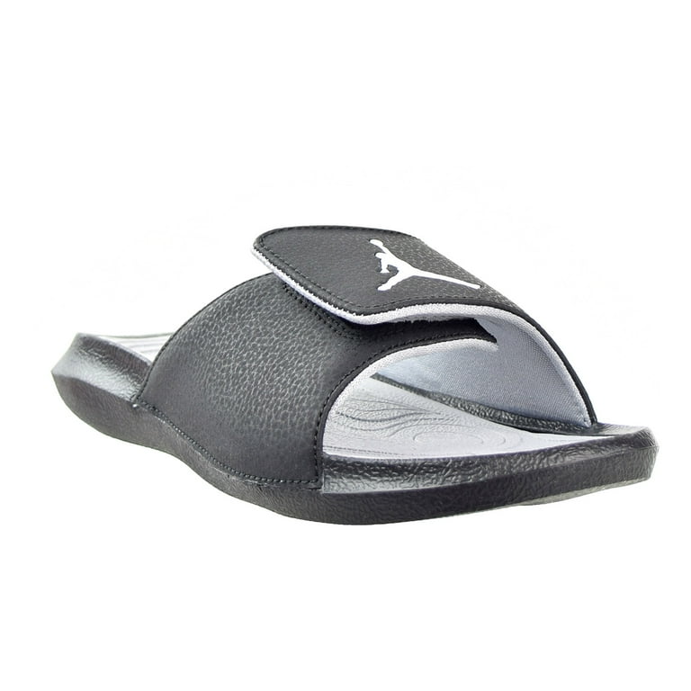 Black and white sales jordan flip flops