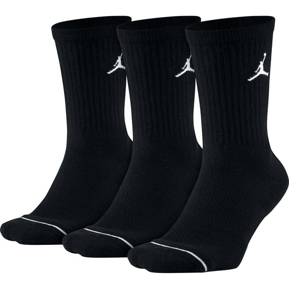 Jordan Jumpman 3 Pack Crew Mens Socks Size L, Color: Black