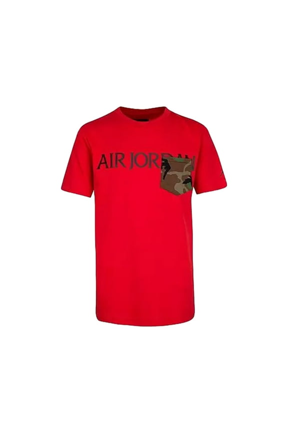 Jumpman Classics Logo Pocket Boys Active Shirts & Tees Size M, Color: Red/Black