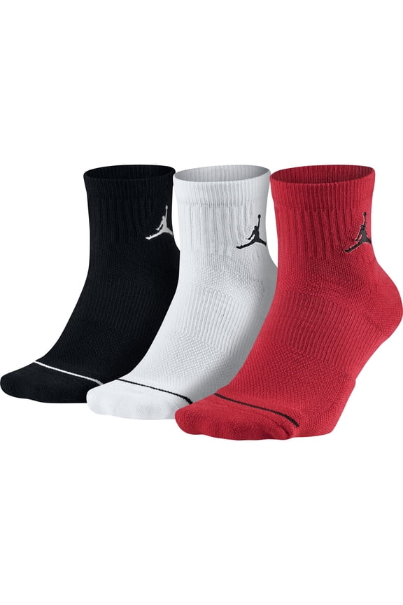Jumpman Quarter 3 Pair Men's Socks Black/White/Red sx5544-011