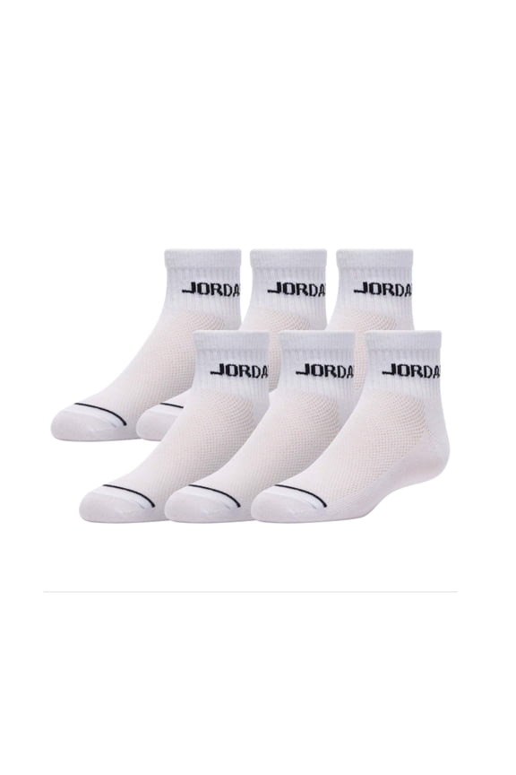 Jumpman Quarter 6 Pack Socks - Boys' Size 5Y-7Y/9-11 (Sock Size)