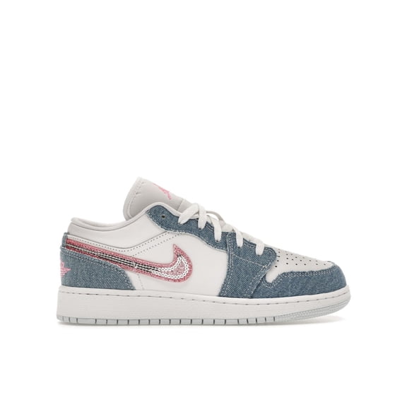 Jordan Kid's 1 Low SE Denim Sequin Basketball Shoes, from StockX