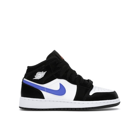 Jordan Kid's 1 Mid Black Racer Blue White Shoes, from StockX