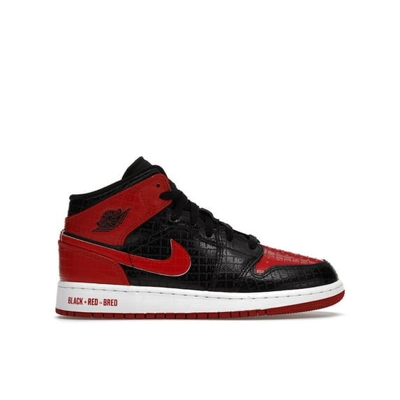 Jordan Kid's 1 Mid Bred Text Shoes, from StockX