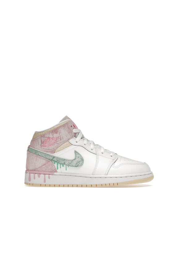 Kid's 1 Mid Paint Drip Basketball Shoes, from StockX