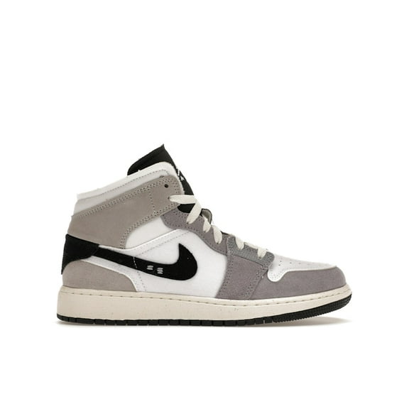 Jordan Kid's 1 Mid SE Craft White Cement Grey Black Shoes, from StockX