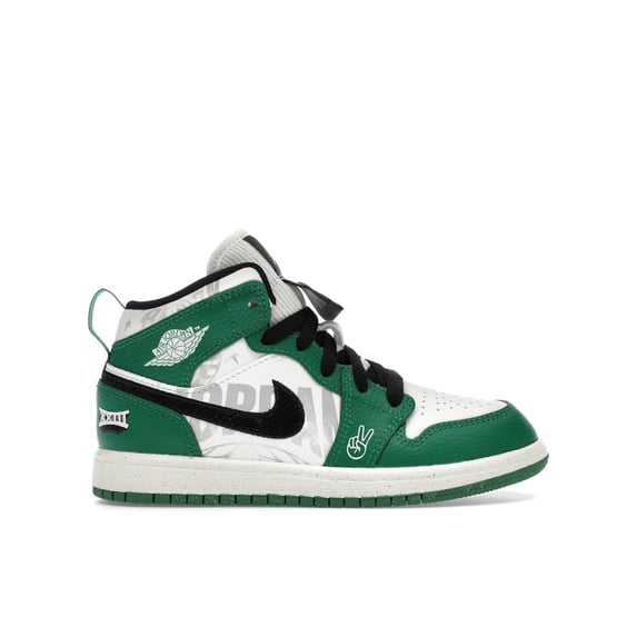 Jordan Kid's 1 Mid SE Overbranded Shoes, from StockX