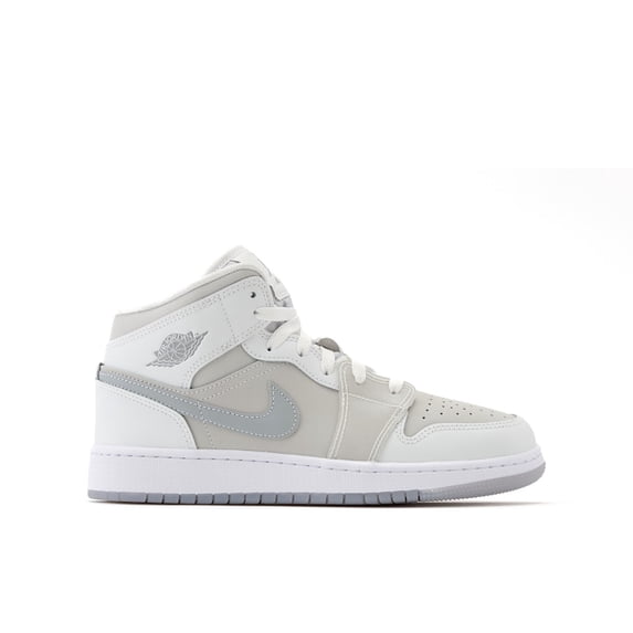 Jordan Kid's 1 Mid SE Summit White Metallic Silver Shoes, from StockX