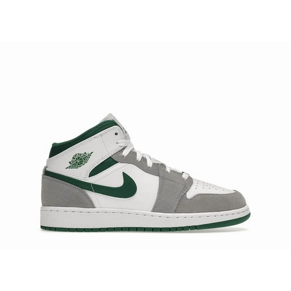 Jordan Kid's 1 Mid SE White Pine Green Smoke Grey Shoes, from StockX
