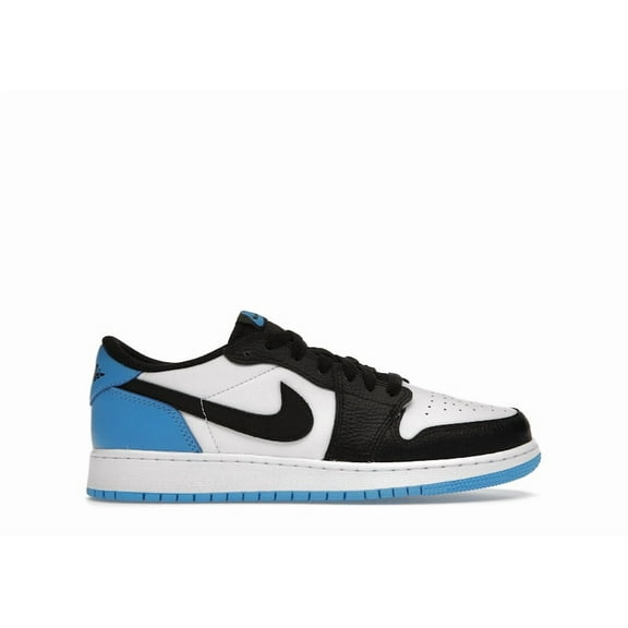 Jordan Kid's 1 Retro Low OG Black Dark Powder Blue Shoes, from StockX