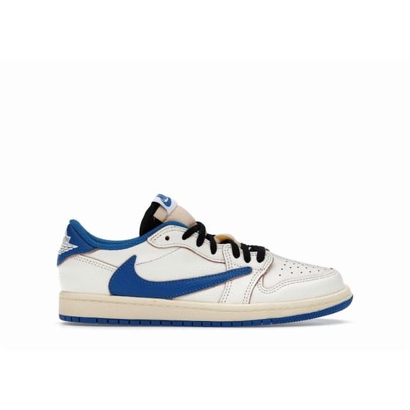 Jordan Kid's 1 Retro Low OG SP Fragment x Travis Scott Sail Military Blue Shoes, from StockX