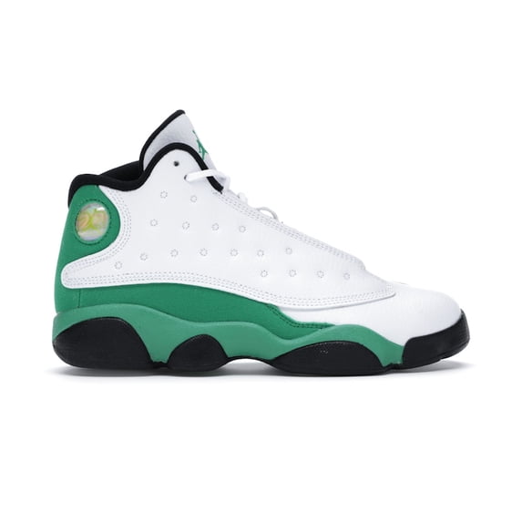 Jordan Kid's 13 Retro White Lucky Green Shoes, from StockX