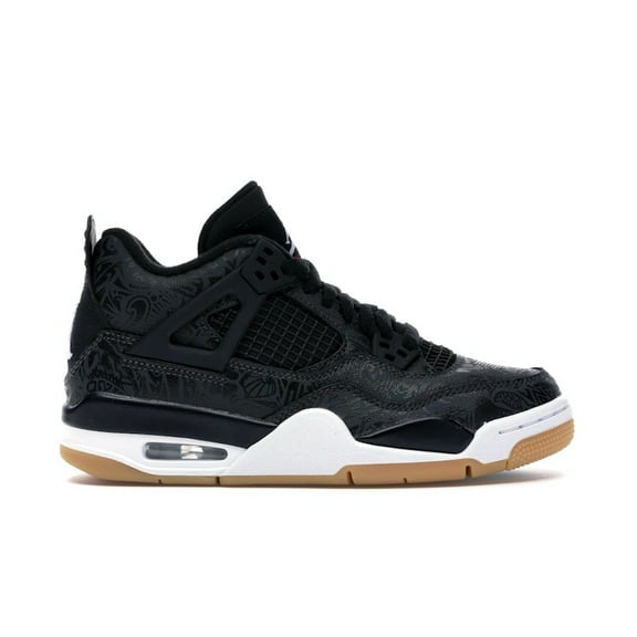 Jordan Kid's 4 Retro Laser Black Gum Shoes, from StockX