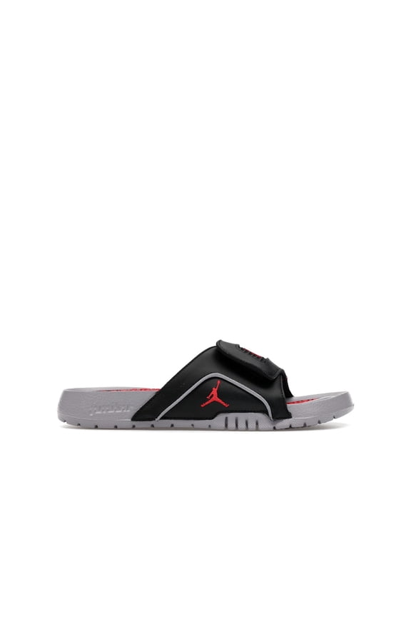 Kid's Hydro 4 Retro Black Cement Grey Fire Red Sandals, from StockX