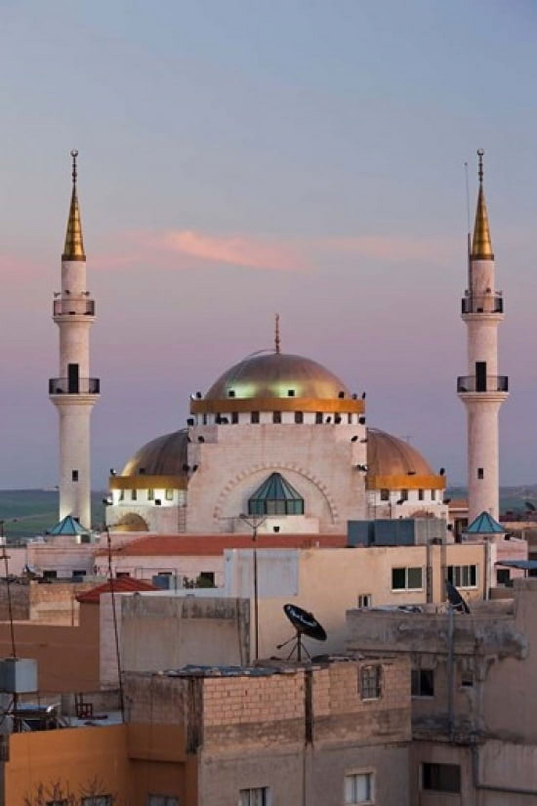 Jordan Kings Highway Madaba Town view with mosque Canvas Art - Walter Bibikow DanitaDelimont (24 x 36)