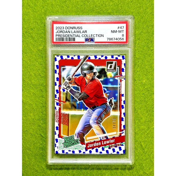 Jordan Lawlar ROOKIE CARD SSP # 1/46 PRESIDENTIAL COLLECTION 2023 Donruss PSA 8