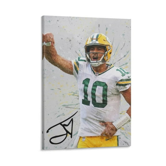 Jordan Love Canvas Poster Canvas Poster Wall Art Picture Prints Hanging Photo Gift Decor Home Posters Artworks 12x18inch(30x45cm)