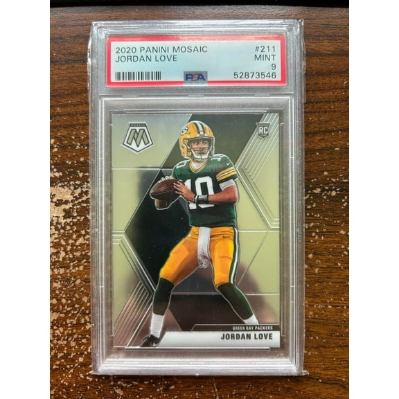 Jordan Love RC #211 - 2020 Panini Mosaic - PSA 9 MINT