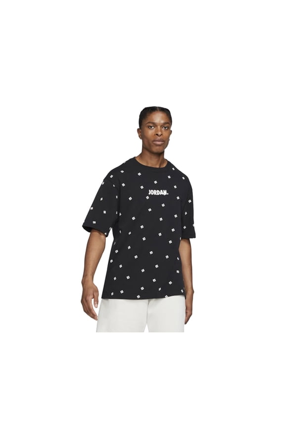 M J Jmc Ss Ctn Aop Tee Mens Active Shirts & Tees Size S, Color: Black/White