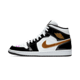 thumbnail image 1 of Jordan MENS Air Jordan 1 Mid SE "Black Gold Patent Leather" 852542 007 from Stadium Goods, 1 of 6