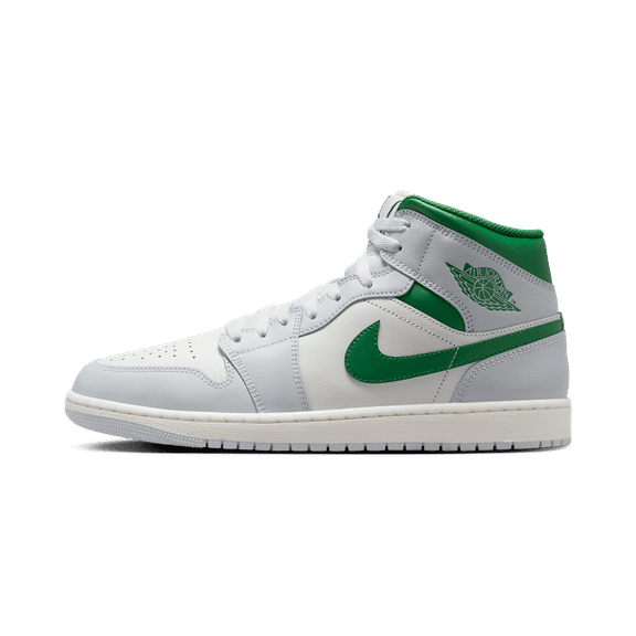 Jordan MENS Jordan 1 Mid "White Pure Platinum Pine Green" DQ8426 142 from Stadium Goods