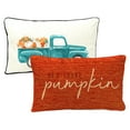 thumbnail image 1 of Jordan Manufacturing 12" x 16" Cream Pumpkin Truck and Hey Pumpkin Orange Novelty Rectangular Autumn Outdoor Lumbar Throw Pillow Set, 1 of 14
