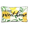 thumbnail image 1 of Jordan Manufacturing 12" x 16" Home Sweet Home Lemons White Novelty and Fruit Reversible Rectangular Outdoor Lumbar Throw Pillow with Welt, 1 of 11
