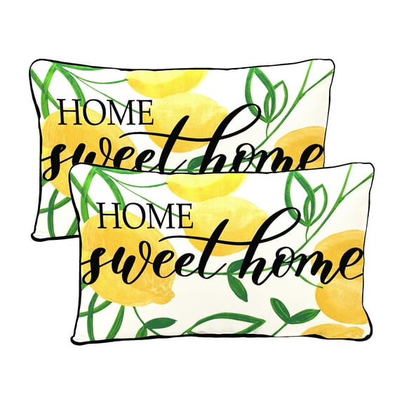 Jordan Manufacturing 12" x 16" Rectangular Outdoor Lumbar Throw Pillow with Welt (2 Pack)