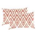 thumbnail image 1 of Jordan Manufacturing 12" x 16" Tinker Suntan Coral Ikat Rectangular Outdoor Lumbar Throw Pillow (2 Pack), 1 of 9