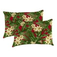 thumbnail image 1 of Jordan Manufacturing 12" x 18" Acadia Bordeaux Red Tropical Rectangular Outdoor Lumbar Throw Pillow (2 Pack), 1 of 12
