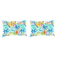 thumbnail image 1 of Jordan Manufacturing 12" x 18" Ballyfin Island Aqua Tropical Rectangular Outdoor Lumbar Throw Pillow (2 Pack), 1 of 12