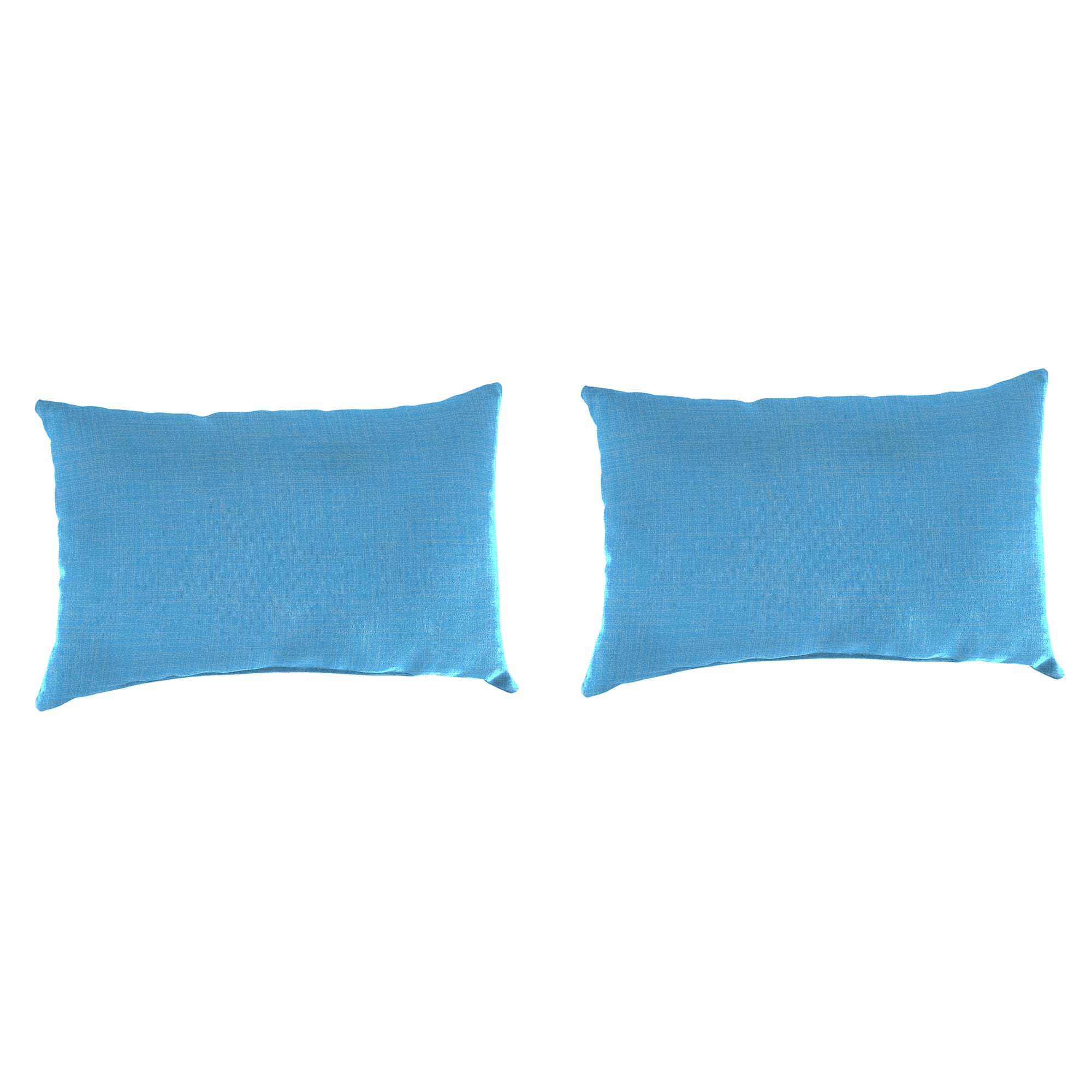 Celosia Ice Blue Rectangular Outdoor Lumbar Throw Pillow Set