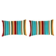 thumbnail image 1 of Jordan Manufacturing 12" x 18" Covert Fiesta Multicolor Stripe Rectangular Outdoor Lumbar Throw Pillow (2 Pack), 1 of 14