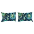 thumbnail image 1 of Jordan Manufacturing 12" x 18" Fanfare Capri Blue Floral Rectangular Outdoor Lumbar Throw Pillow (2 Pack), 1 of 11