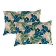 thumbnail image 1 of Jordan Manufacturing 12" x 18" Foliage Pebble Gray Leaves Rectangular Outdoor Lumbar Throw Pillow (2 Pack), 1 of 12